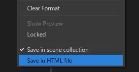 「Save in HTML file」を選択