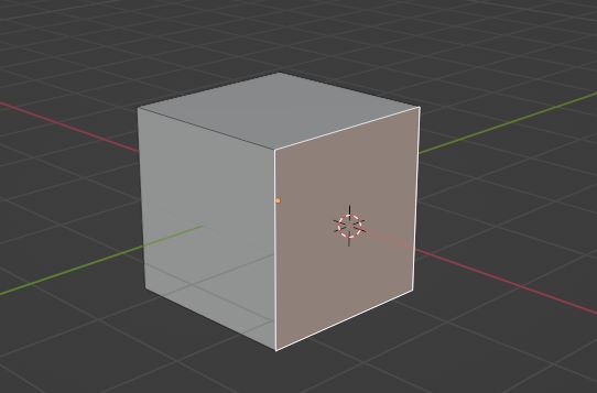 面の中心に3Dカーソルが移動