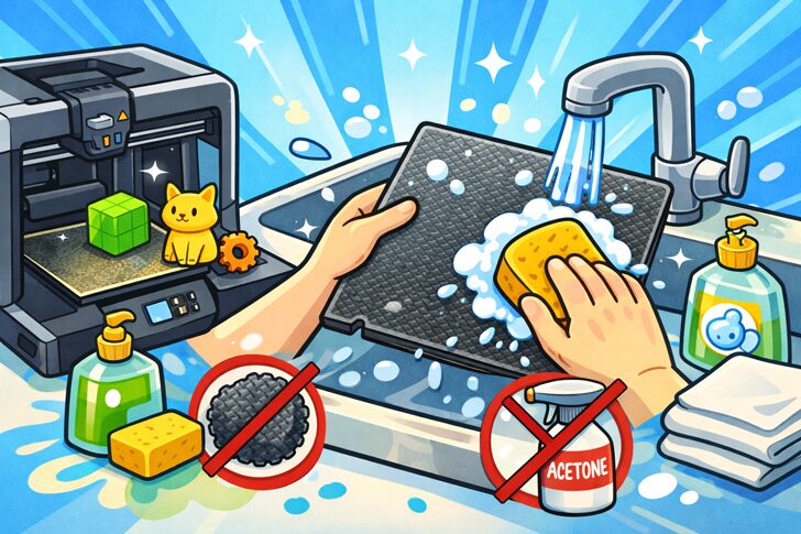 ビルドプレートは水洗いしていい？Bambu A1 mini テクスチャードPEIプレートの正しいメンテナンス方法