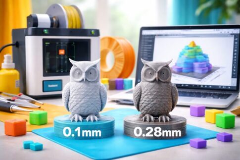 Bambu Studioで分かる積層ピッチの違いA1 mini×0.4mmノズルで0.1mmと0.28mmを比較