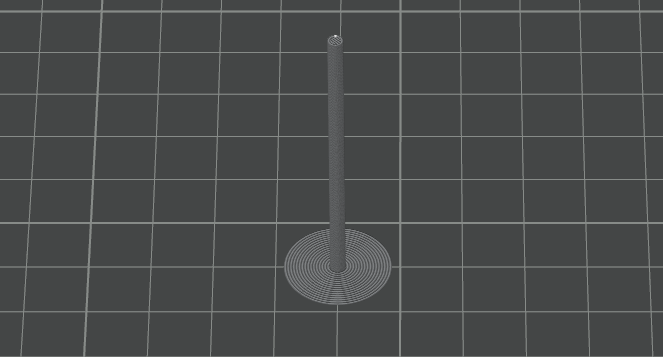 オブジェクトが細長いためBrim（ブリム）を使うべき形状