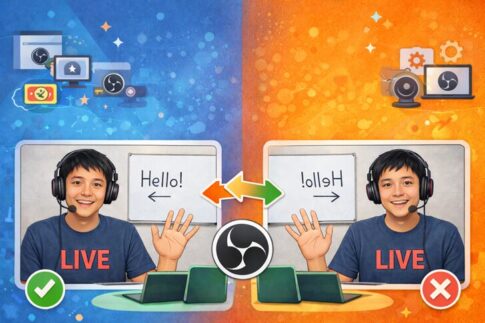 OBSで画面を左右反転する方法｜Webカメラ・画面キャプチャ別に解説